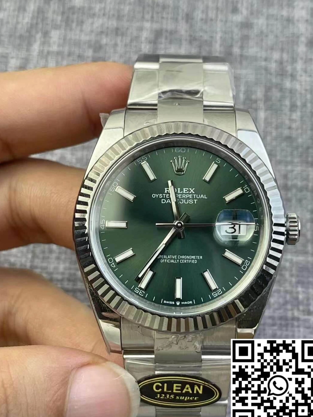 Factory Datejust Rolex M126334-0028 Green Clean Dial 0825